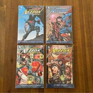 The New 52 TPB Lot Volumes #1-4 DC Action Comics Books Superman Men of Steel 2 3